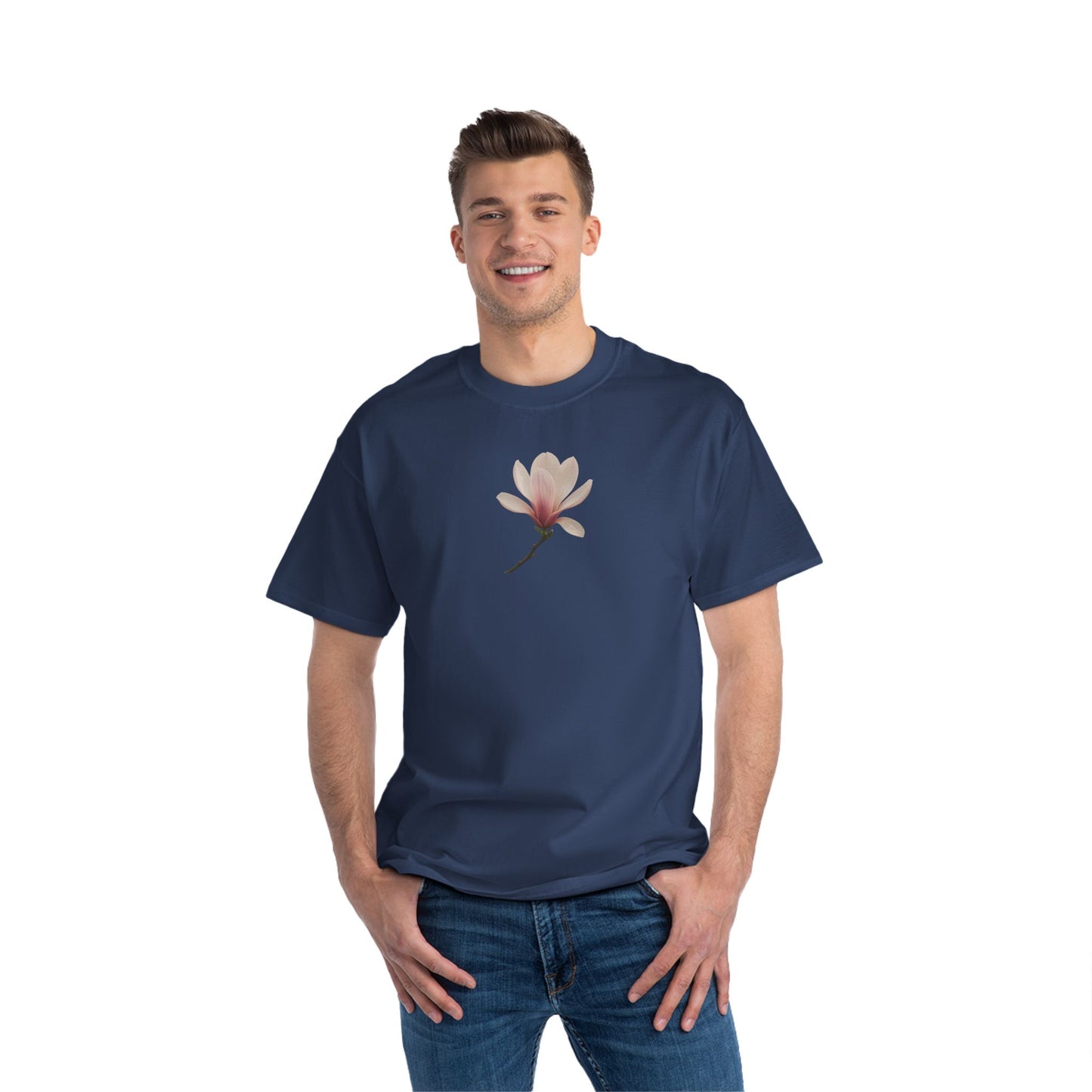 Floral Magnolia Short-Sleeve T-Shirt, Spring Fashion, Casual Wear, Gift for Nature Lovers, Everyday Style, Floral Tee