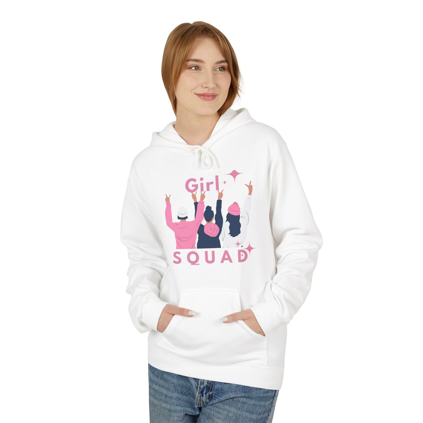 Girls Squad Fleece Hoodie - Unisex Midweight Softstyle Sweatshirt for Friendship and Celebrations