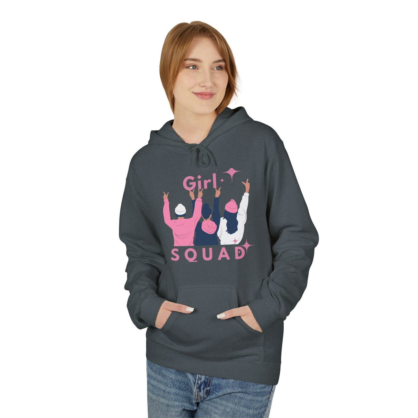 Girls Squad Fleece Hoodie - Unisex Midweight Softstyle Sweatshirt for Friendship and Celebrations