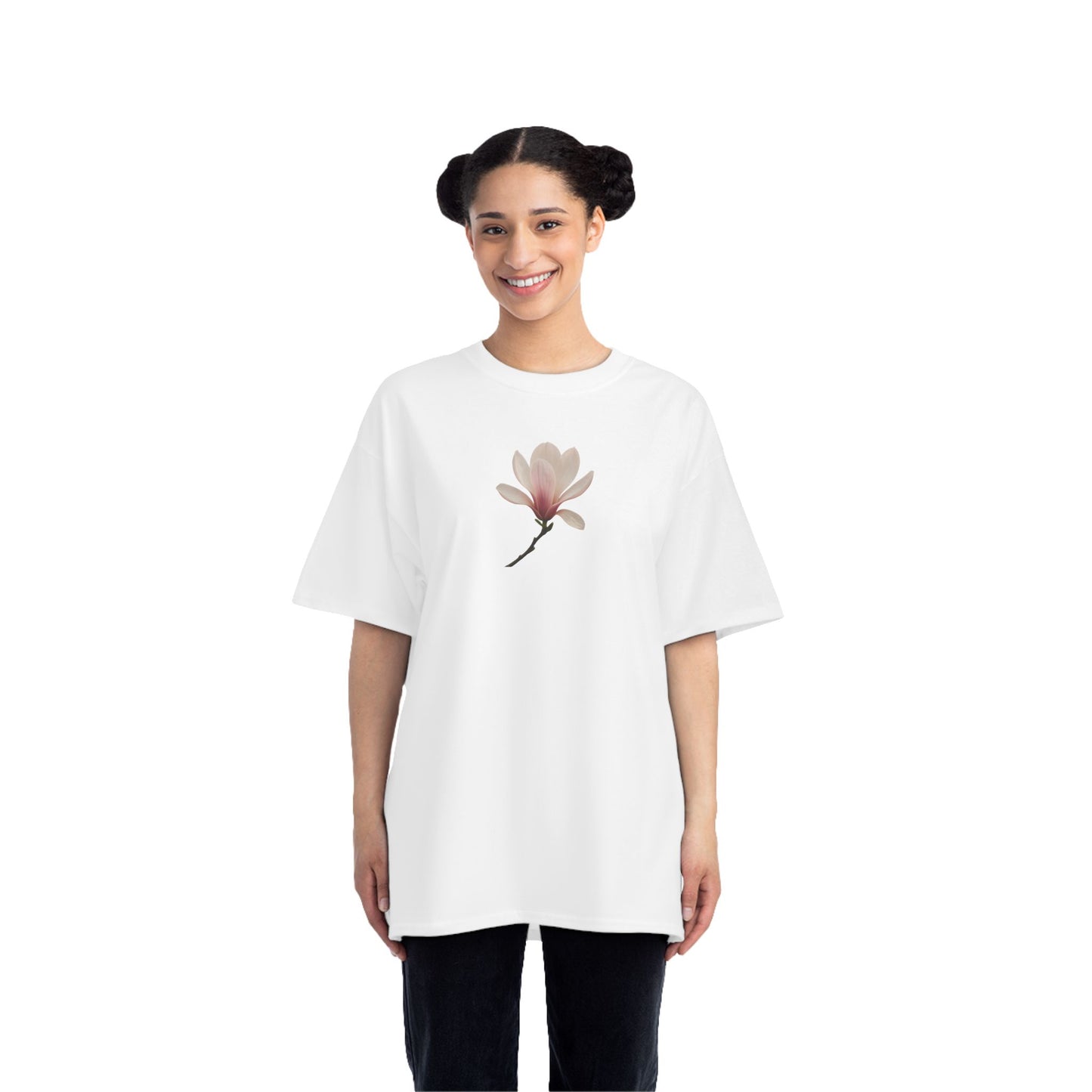 Floral Magnolia Short-Sleeve T-Shirt, Spring Fashion, Casual Wear, Gift for Nature Lovers, Everyday Style, Floral Tee