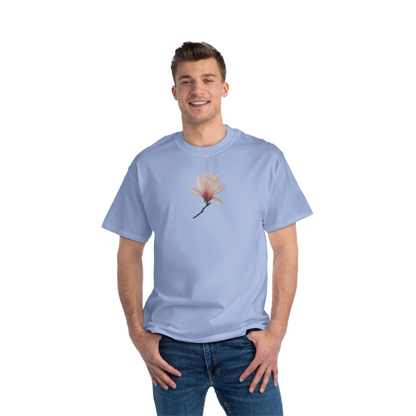 Floral Magnolia Short-Sleeve T-Shirt, Spring Fashion, Casual Wear, Gift for Nature Lovers, Everyday Style, Floral Tee