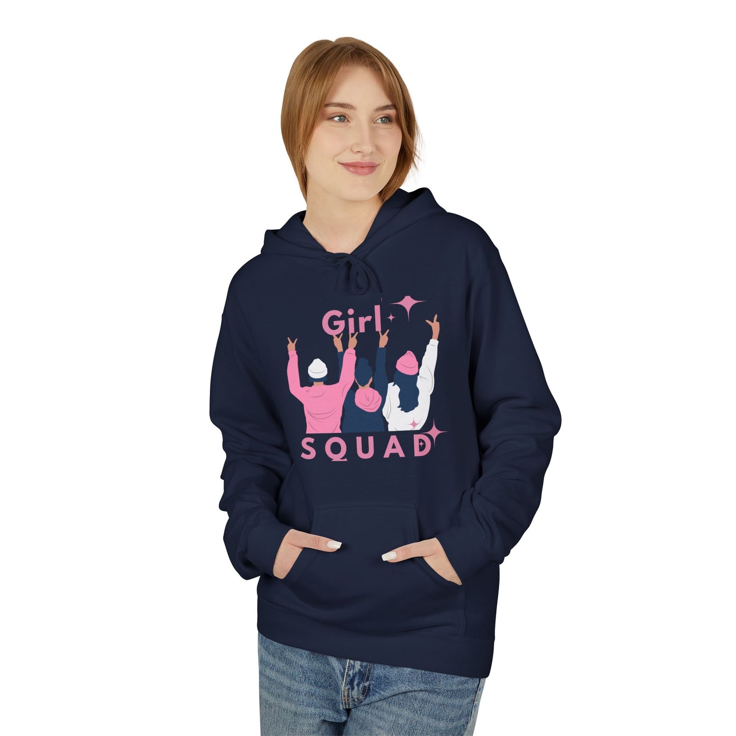 Girls Squad Fleece Hoodie - Unisex Midweight Softstyle Sweatshirt for Friendship and Celebrations