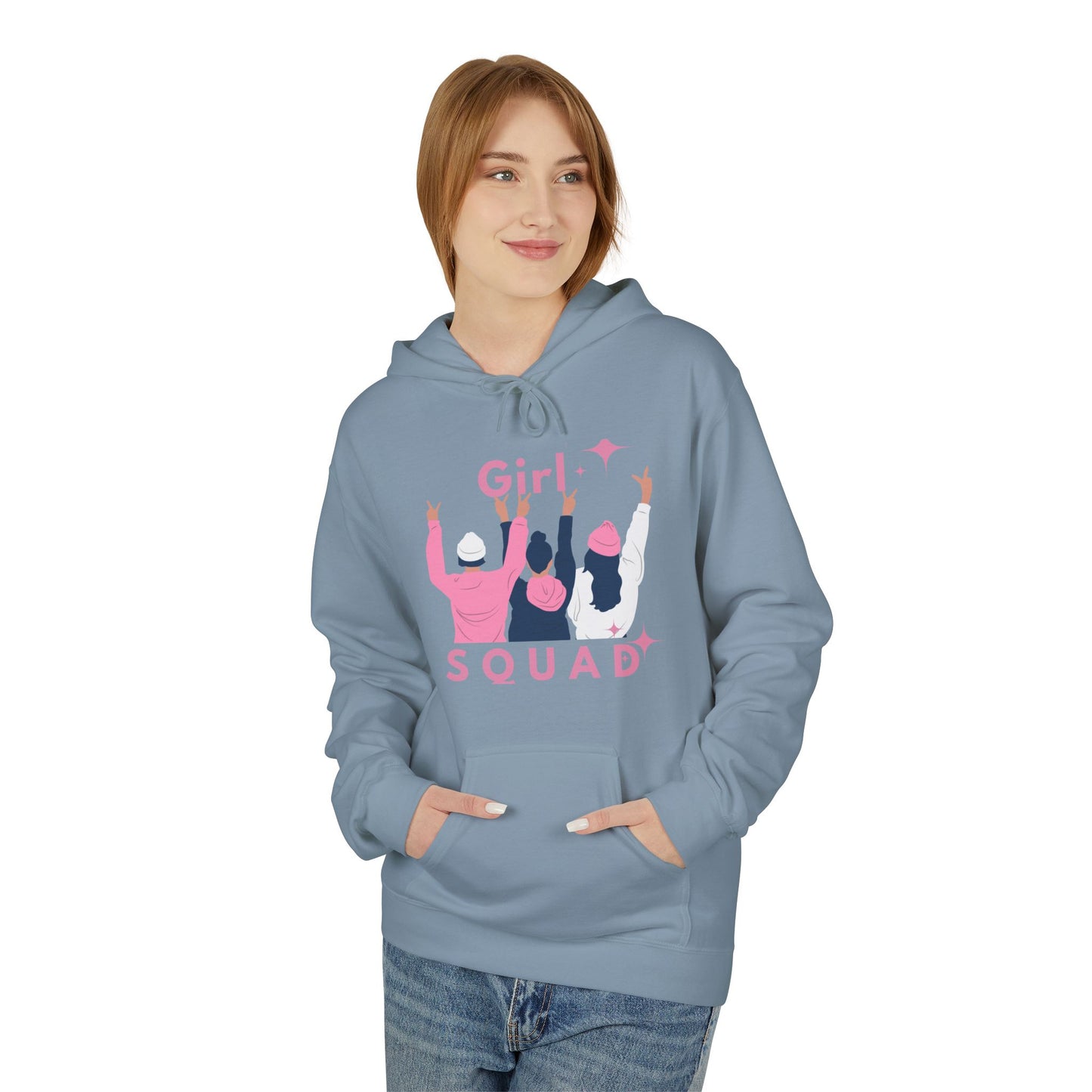 Girls Squad Fleece Hoodie - Unisex Midweight Softstyle Sweatshirt for Friendship and Celebrations