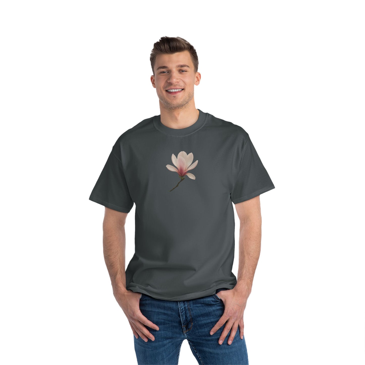 Floral Magnolia Short-Sleeve T-Shirt, Spring Fashion, Casual Wear, Gift for Nature Lovers, Everyday Style, Floral Tee