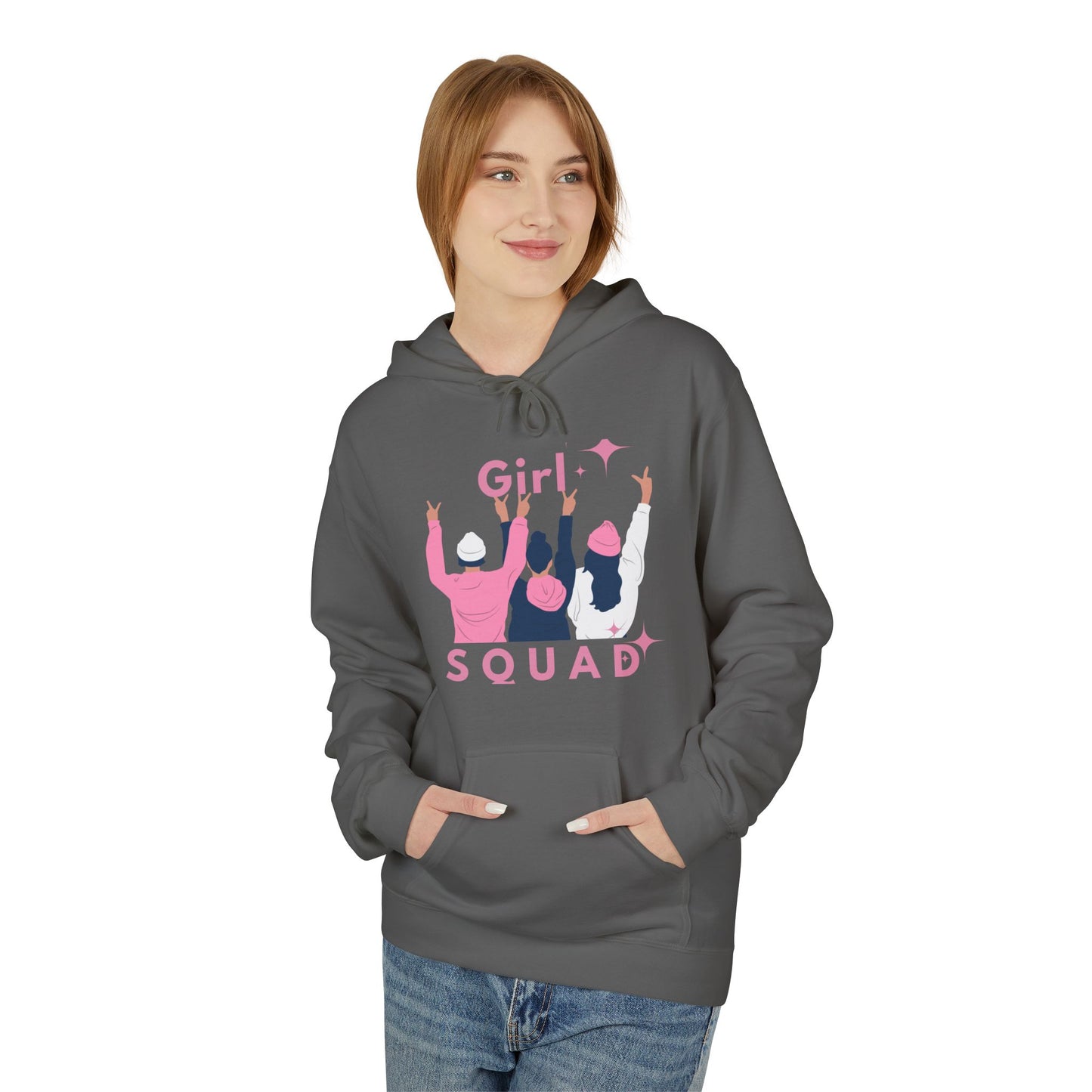 Girls Squad Fleece Hoodie - Unisex Midweight Softstyle Sweatshirt for Friendship and Celebrations