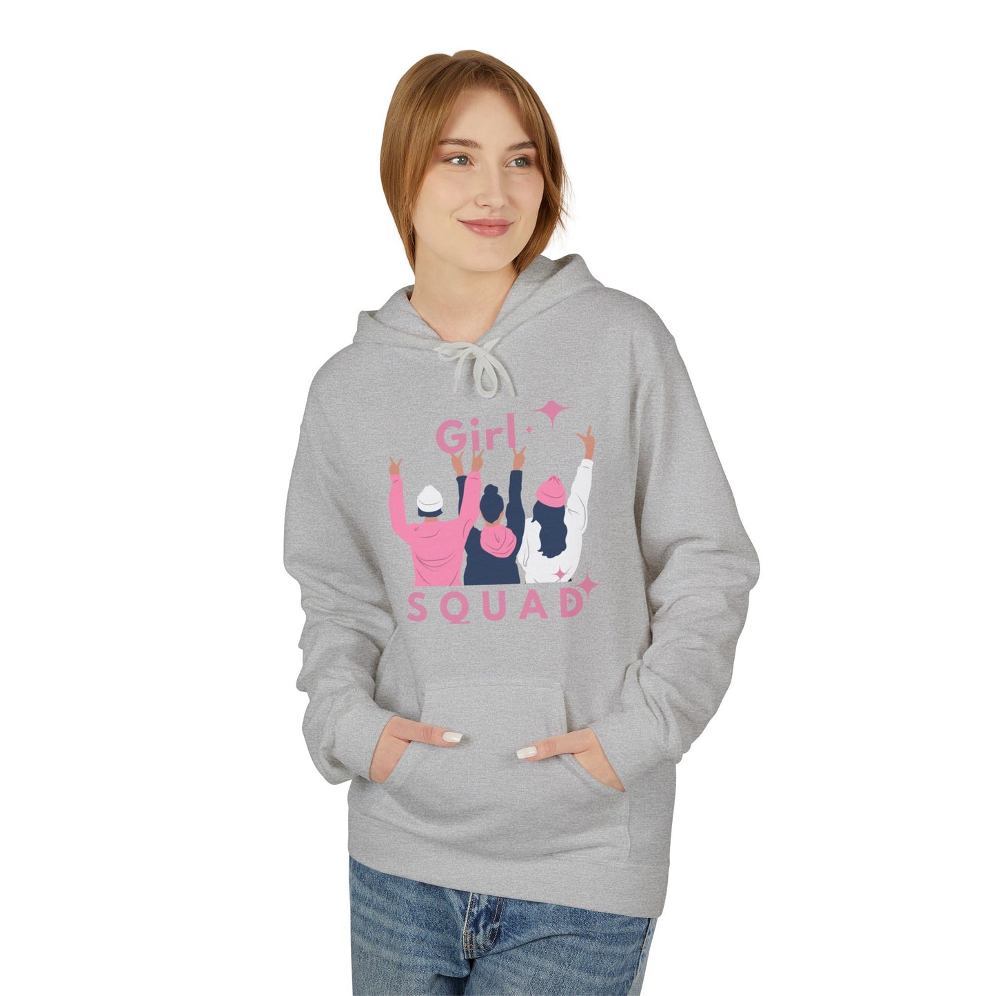 Girls Squad Fleece Hoodie - Unisex Midweight Softstyle Sweatshirt for Friendship and Celebrations