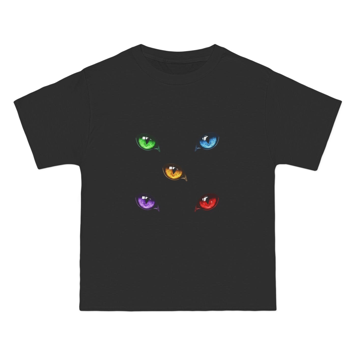 Colorful Cat Eyes Short-Sleeve T-Shirt | Fun Cat Lover Tee | Perfect for Casual Outings | Halloween Gift | Unique Graphic Shirt