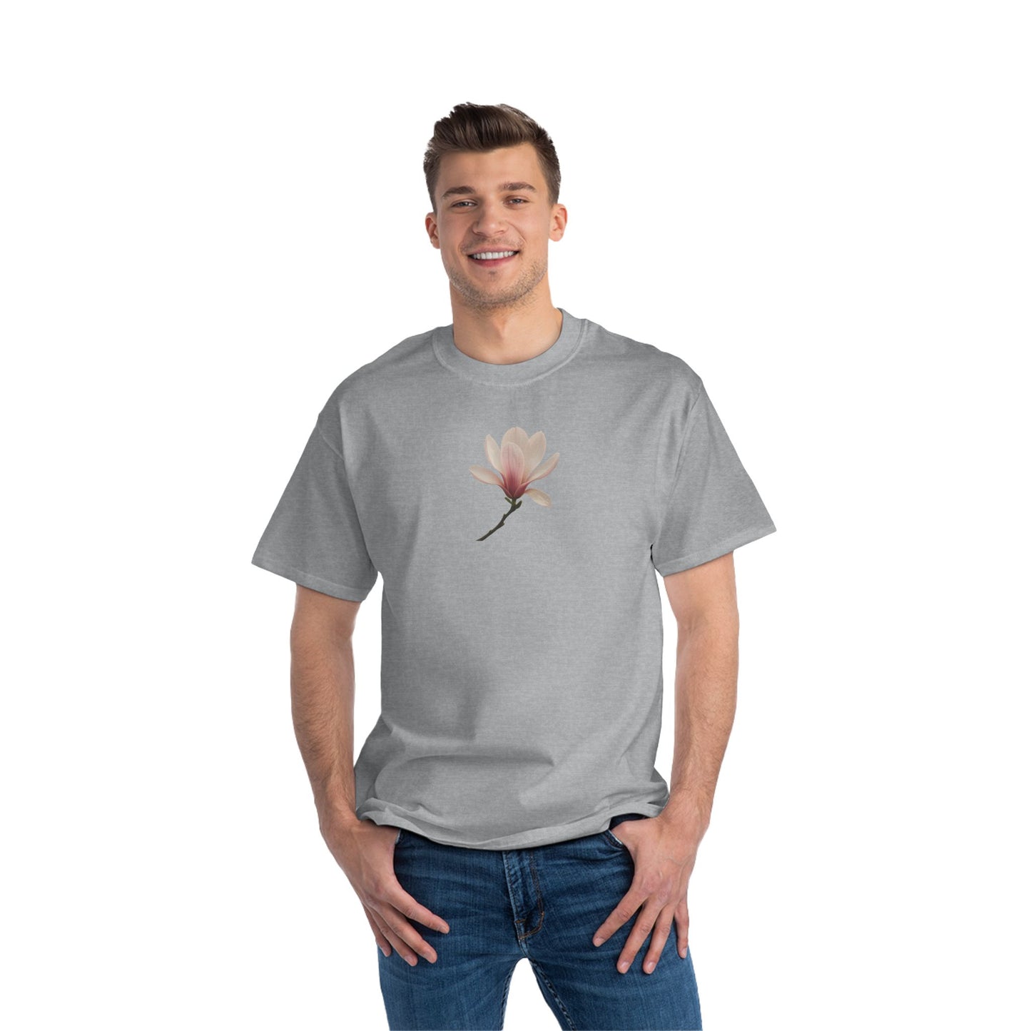 Floral Magnolia Short-Sleeve T-Shirt, Spring Fashion, Casual Wear, Gift for Nature Lovers, Everyday Style, Floral Tee
