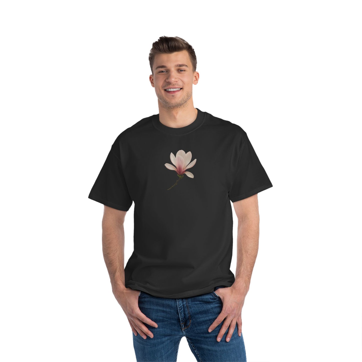 Floral Magnolia Short-Sleeve T-Shirt, Spring Fashion, Casual Wear, Gift for Nature Lovers, Everyday Style, Floral Tee