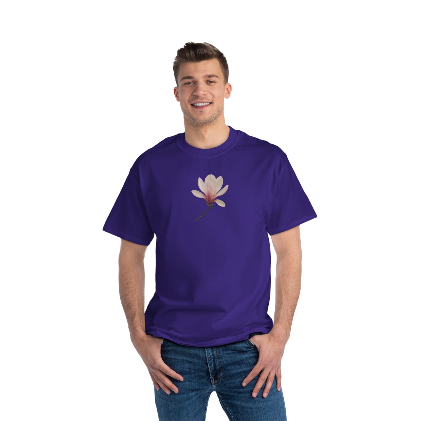 Floral Magnolia Short-Sleeve T-Shirt, Spring Fashion, Casual Wear, Gift for Nature Lovers, Everyday Style, Floral Tee
