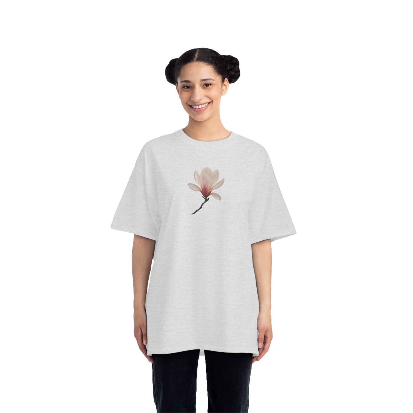 Floral Magnolia Short-Sleeve T-Shirt, Spring Fashion, Casual Wear, Gift for Nature Lovers, Everyday Style, Floral Tee