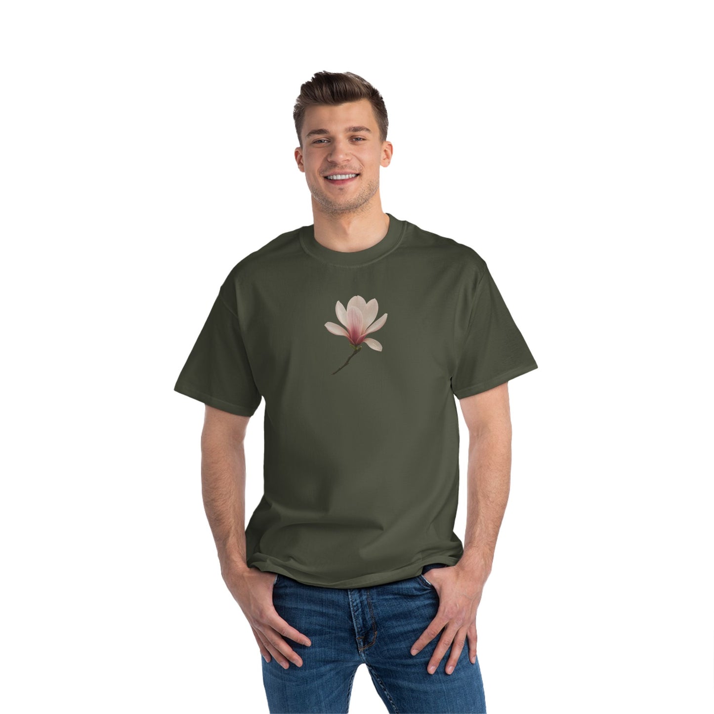 Floral Magnolia Short-Sleeve T-Shirt, Spring Fashion, Casual Wear, Gift for Nature Lovers, Everyday Style, Floral Tee