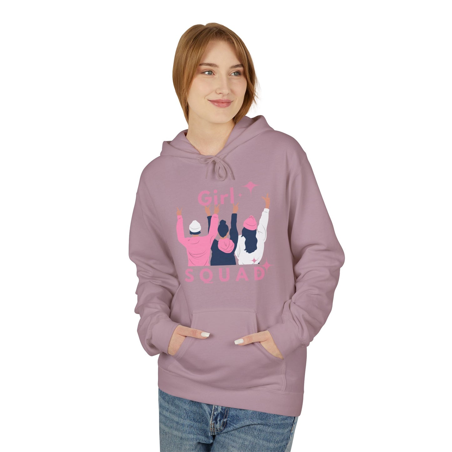 Girls Squad Fleece Hoodie - Unisex Midweight Softstyle Sweatshirt for Friendship and Celebrations