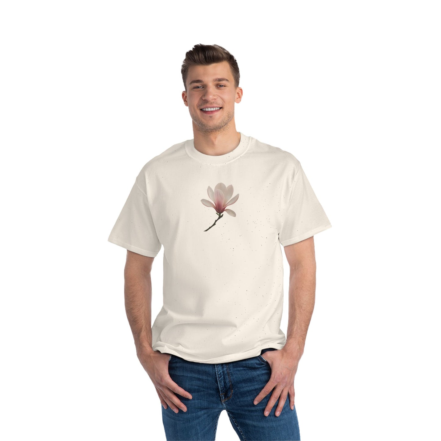Floral Magnolia Short-Sleeve T-Shirt, Spring Fashion, Casual Wear, Gift for Nature Lovers, Everyday Style, Floral Tee