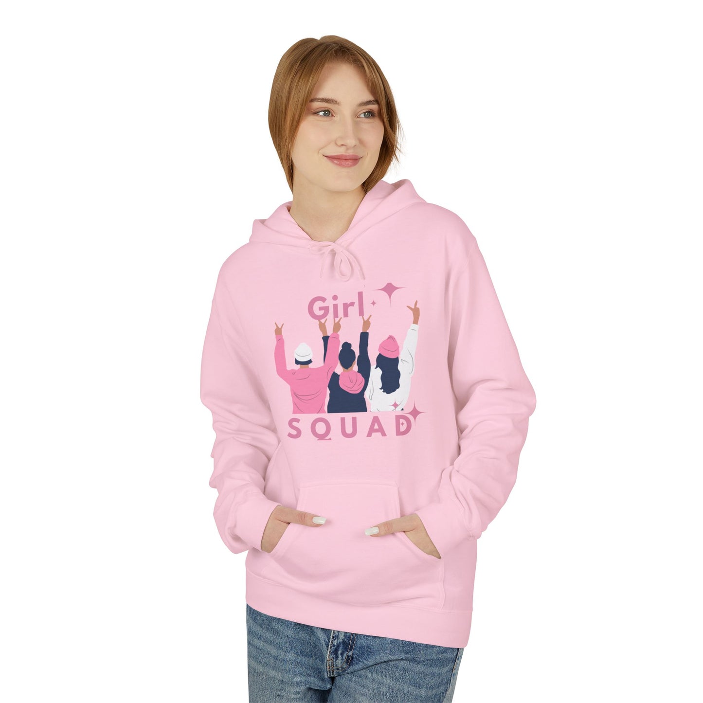 Girls Squad Fleece Hoodie - Unisex Midweight Softstyle Sweatshirt for Friendship and Celebrations