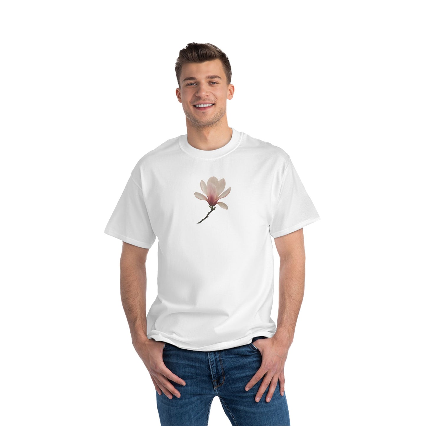 Floral Magnolia Short-Sleeve T-Shirt, Spring Fashion, Casual Wear, Gift for Nature Lovers, Everyday Style, Floral Tee