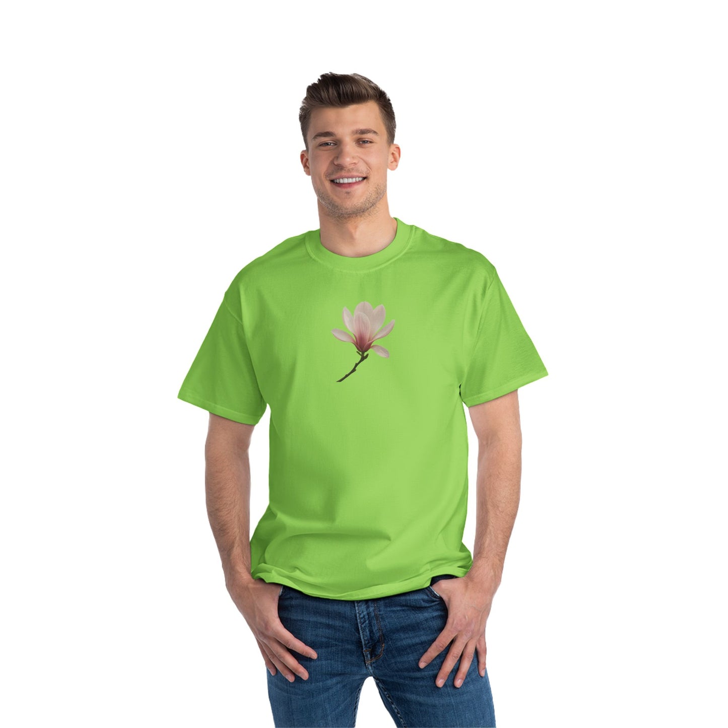 Floral Magnolia Short-Sleeve T-Shirt, Spring Fashion, Casual Wear, Gift for Nature Lovers, Everyday Style, Floral Tee