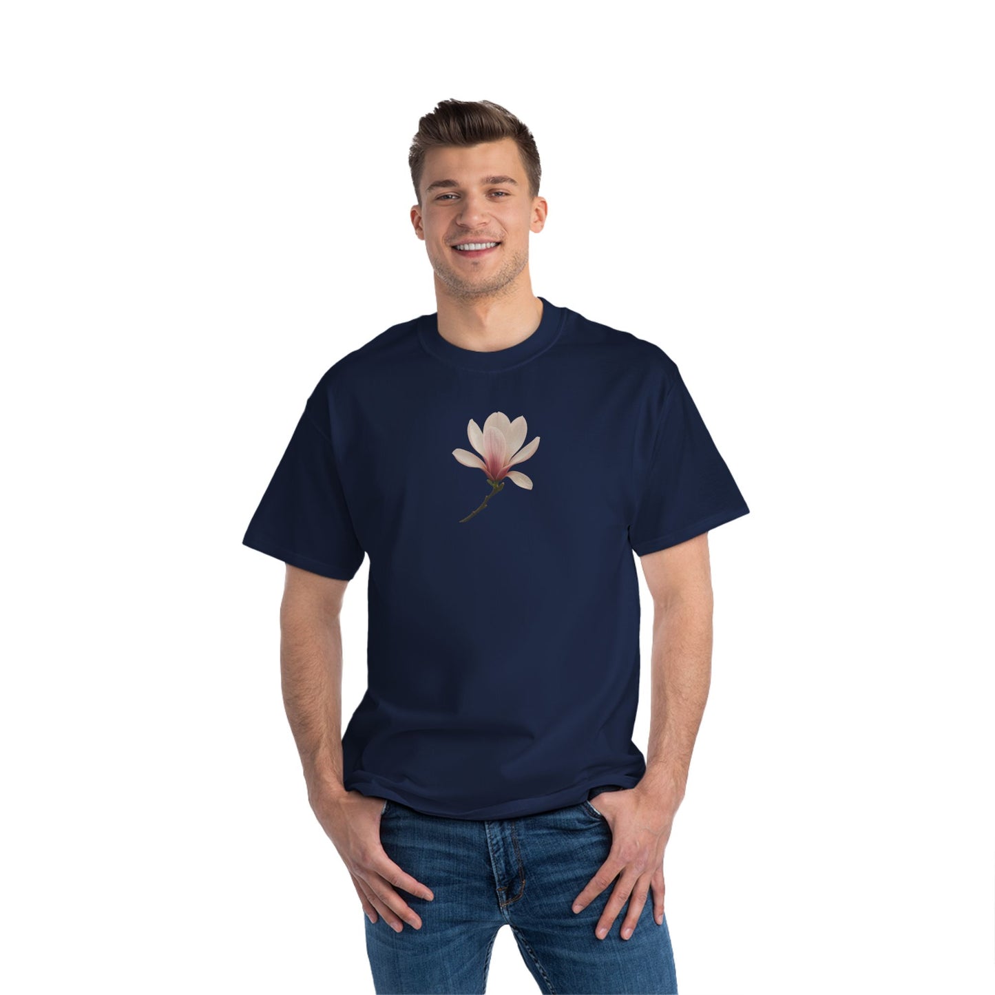 Floral Magnolia Short-Sleeve T-Shirt, Spring Fashion, Casual Wear, Gift for Nature Lovers, Everyday Style, Floral Tee