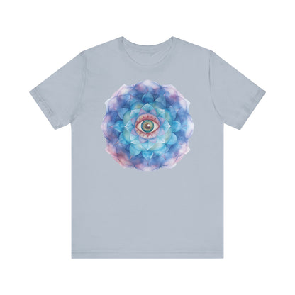 Mystical Eye Unisex Jersey Tee – Boho Psychedelic Floral Design