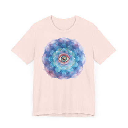 Mystical Eye Unisex Jersey Tee – Boho Psychedelic Floral Design