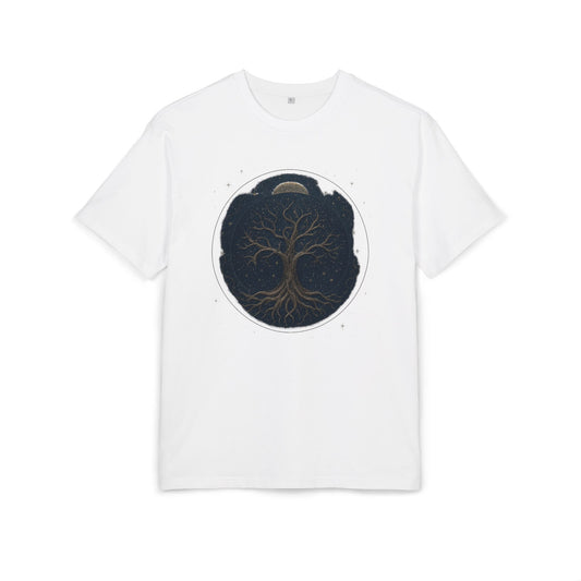 Oversize Tee - Tree of Life Connection Between Earth and Heaven Design
