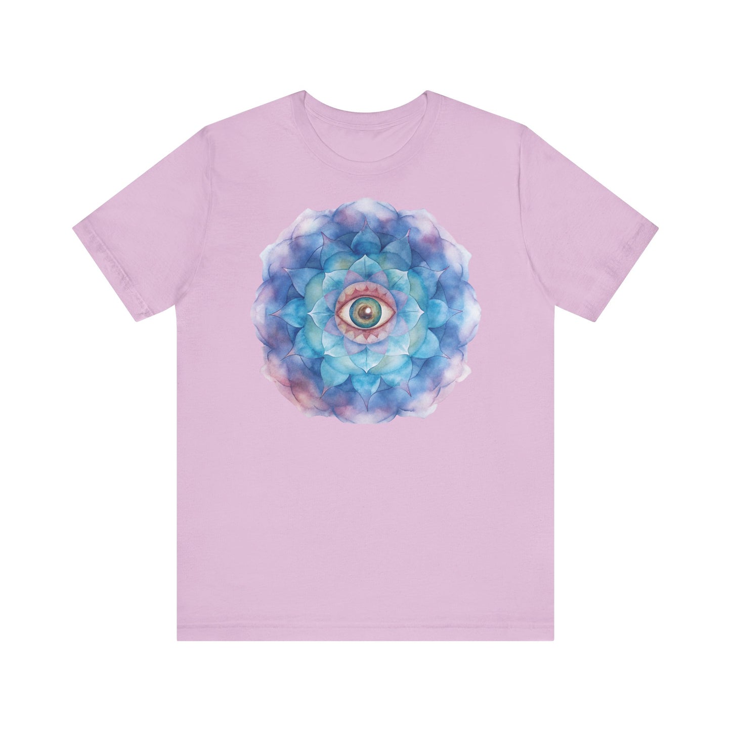 Mystical Eye Unisex Jersey Tee – Boho Psychedelic Floral Design