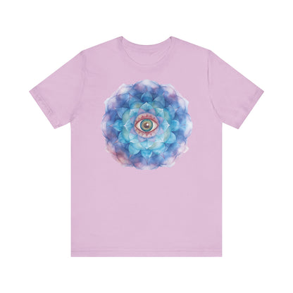 Mystical Eye Unisex Jersey Tee – Boho Psychedelic Floral Design