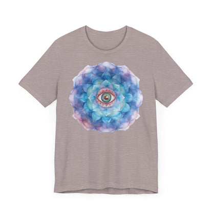 Mystical Eye Unisex Jersey Tee – Boho Psychedelic Floral Design