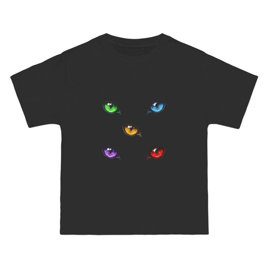 Colorful Cat Eyes Short-Sleeve T-Shirt | Fun Cat Lover Tee | Perfect for Casual Outings | Halloween Gift | Unique Graphic Shirt