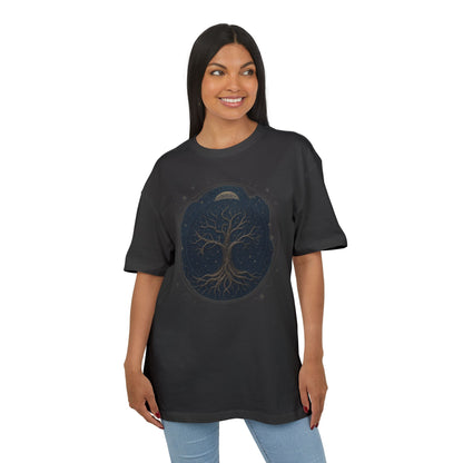 Oversize Tee - Tree of Life Connection Between Earth and Heaven Design