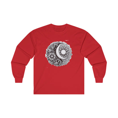 Long Sleeve Tee - Moon and Sun Best Friends Full Moon Lunar Cycle