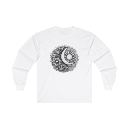 Long Sleeve Tee - Moon and Sun Best Friends Full Moon Lunar Cycle