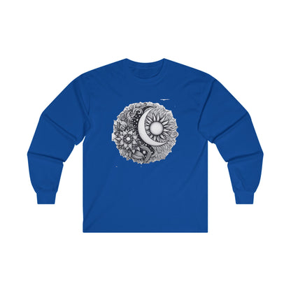 Long Sleeve Tee - Moon and Sun Best Friends Full Moon Lunar Cycle