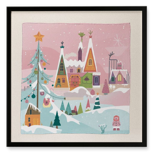 wonder land in Christmas framed silk Scarf