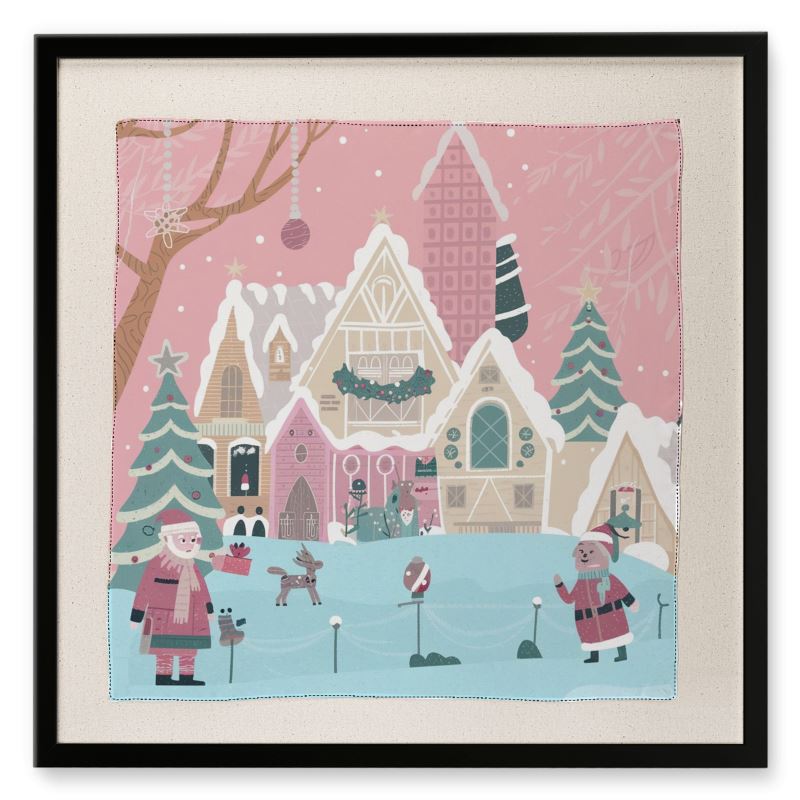 wonder land in Christmas framed silk Scarf