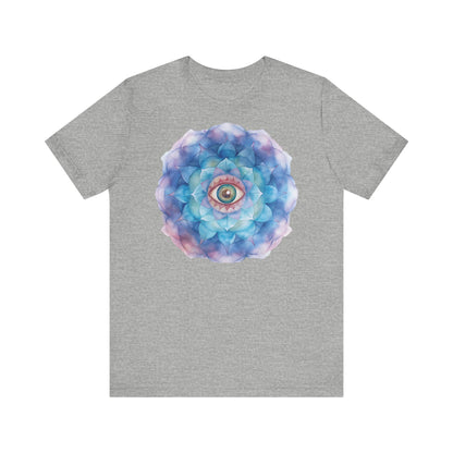 Mystical Eye Unisex Jersey Tee – Boho Psychedelic Floral Design