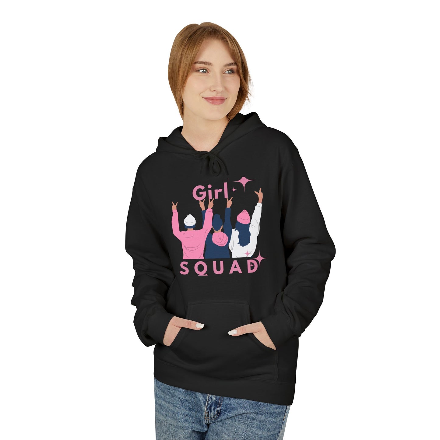 Girls Squad Fleece Hoodie - Unisex Midweight Softstyle Sweatshirt for Friendship and Celebrations