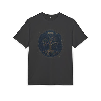 Oversize Tee - Tree of Life Connection Between Earth and Heaven Design