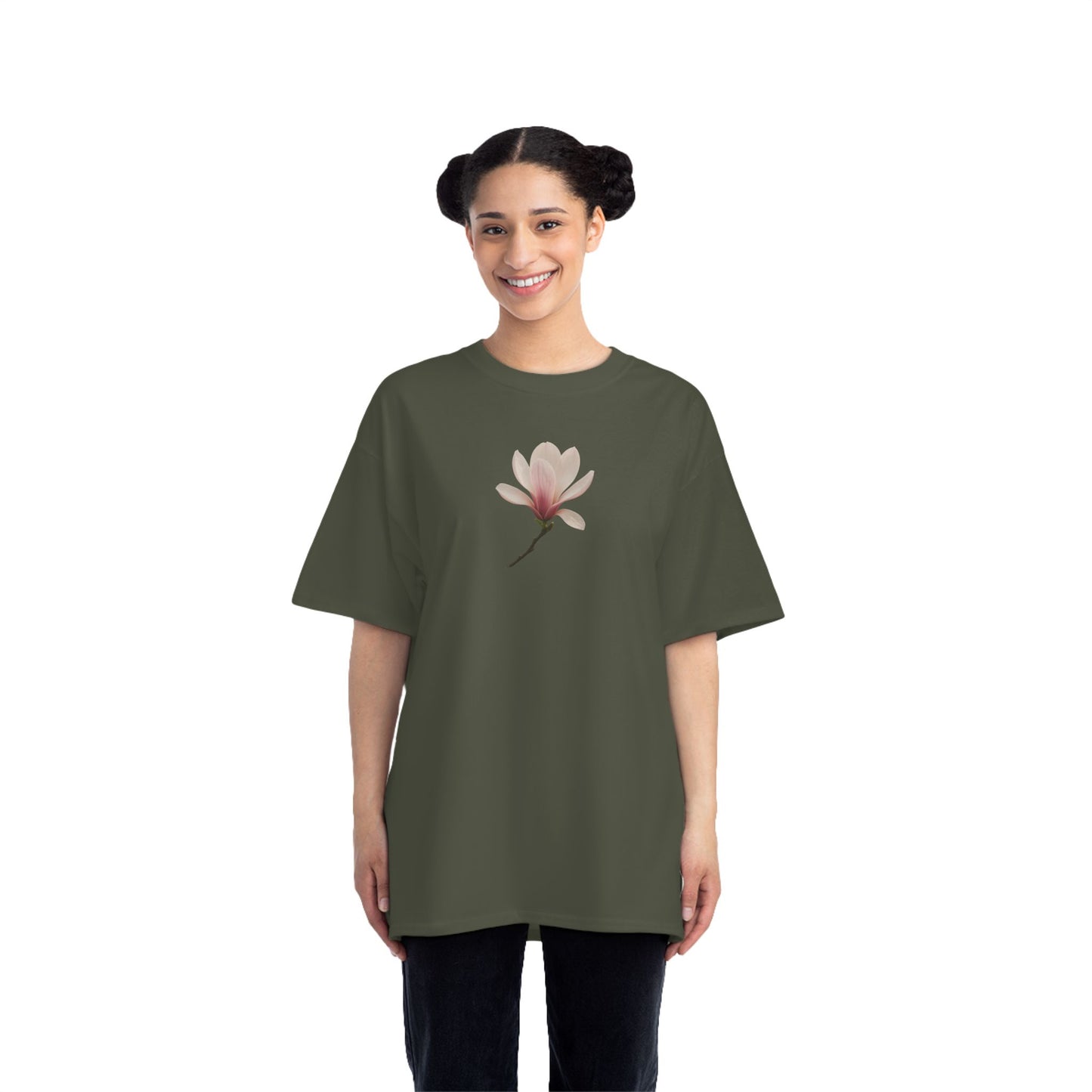 Floral Magnolia Short-Sleeve T-Shirt, Spring Fashion, Casual Wear, Gift for Nature Lovers, Everyday Style, Floral Tee