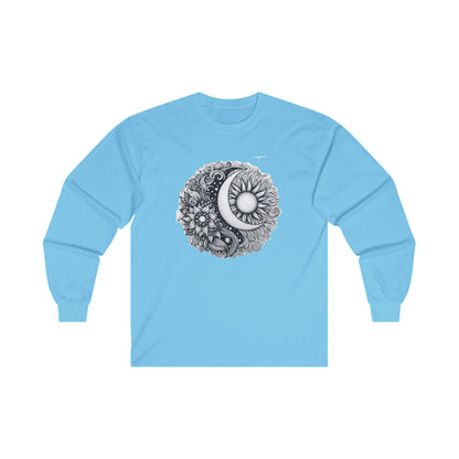 Long Sleeve Tee - Moon and Sun Best Friends Full Moon Lunar Cycle