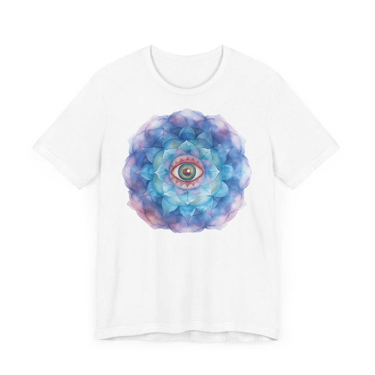 Mystical Eye Unisex Jersey Tee – Boho Psychedelic Floral Design
