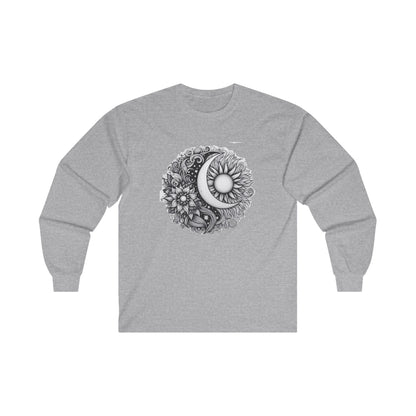 Long Sleeve Tee - Moon and Sun Best Friends Full Moon Lunar Cycle