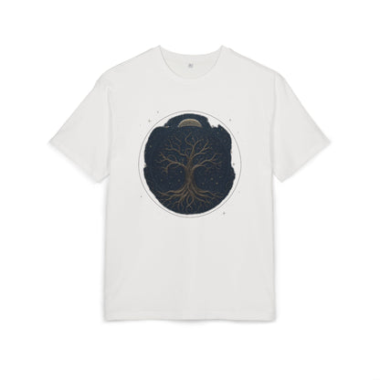 Oversize Tee - Tree of Life Connection Between Earth and Heaven Design