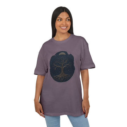 Oversize Tee - Tree of Life Connection Between Earth and Heaven Design
