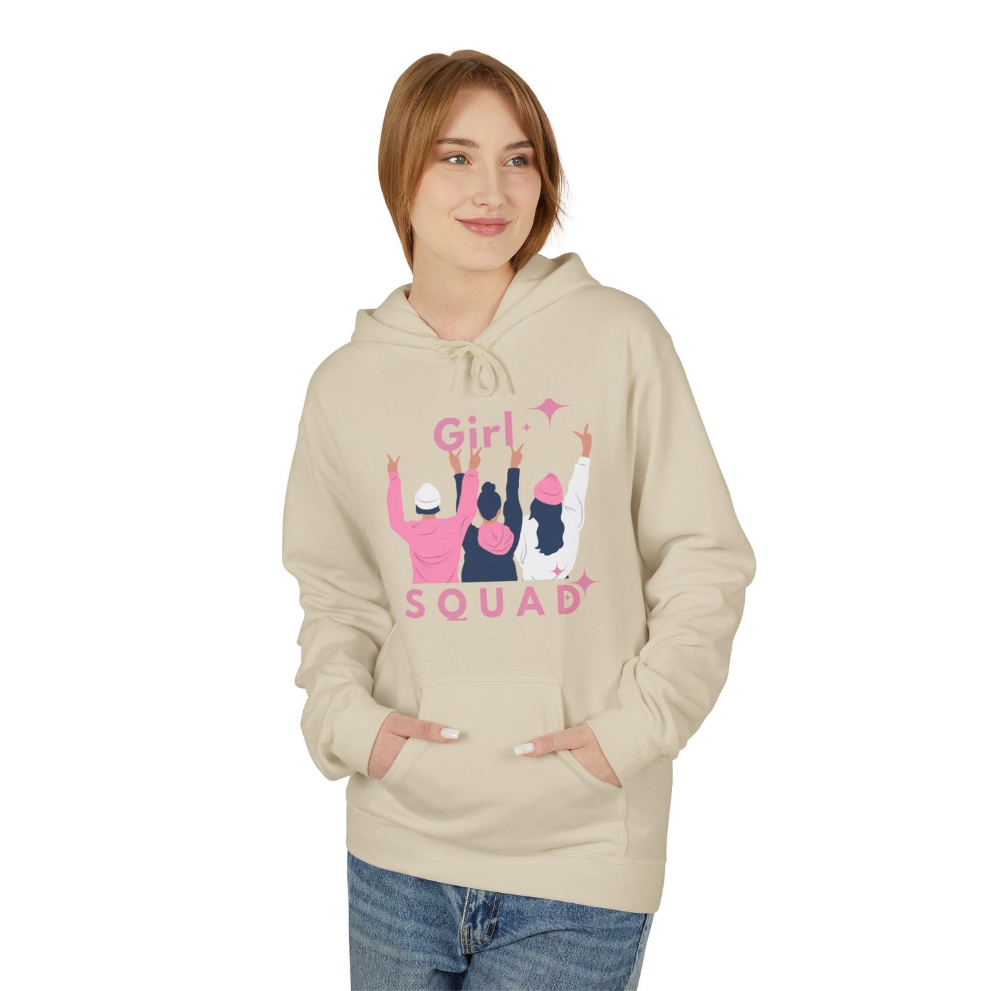 Girls Squad Fleece Hoodie - Unisex Midweight Softstyle Sweatshirt for Friendship and Celebrations