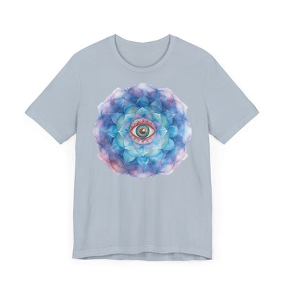 Mystical Eye Unisex Jersey Tee – Boho Psychedelic Floral Design