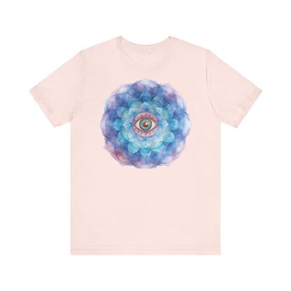 Mystical Eye Unisex Jersey Tee – Boho Psychedelic Floral Design