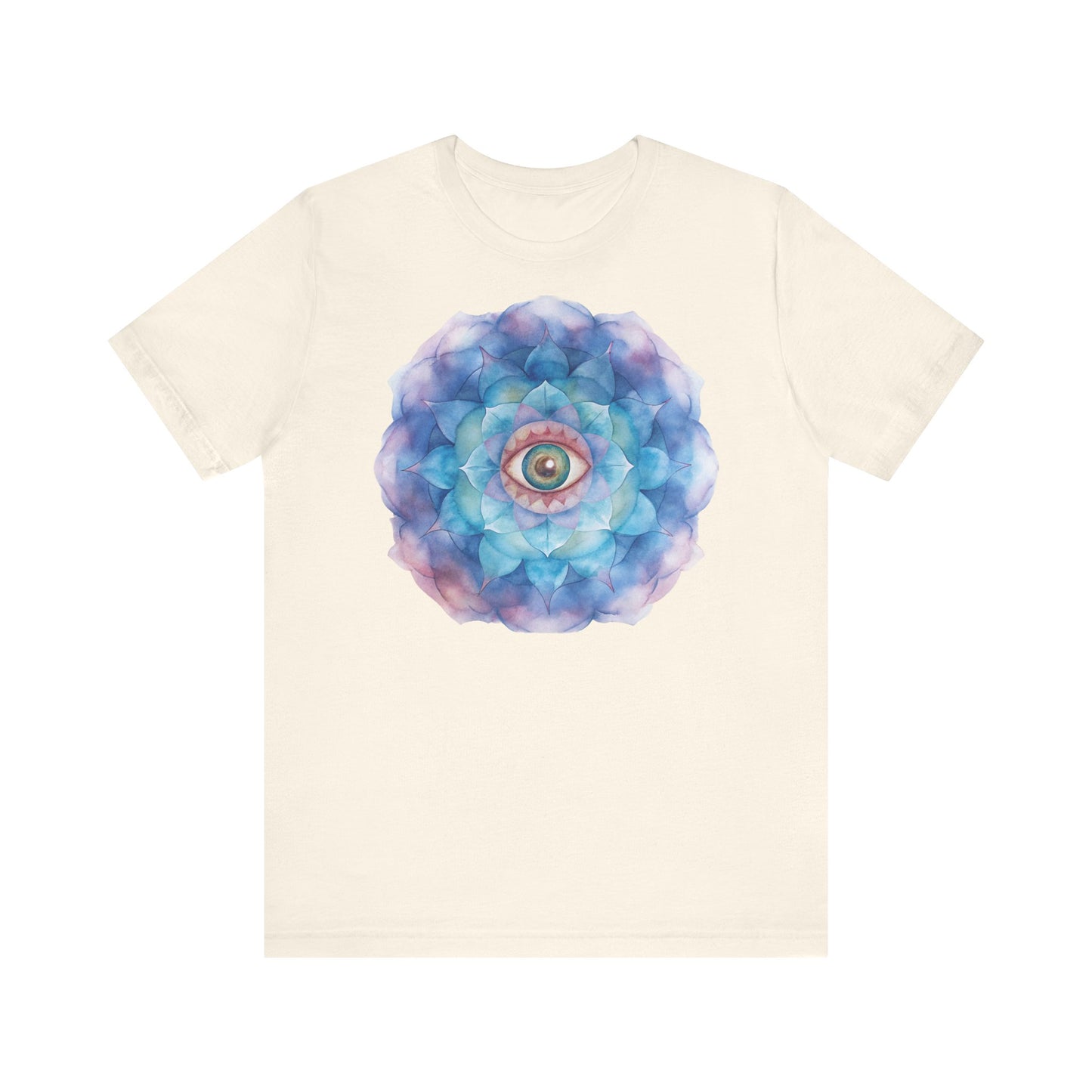 Mystical Eye Unisex Jersey Tee – Boho Psychedelic Floral Design